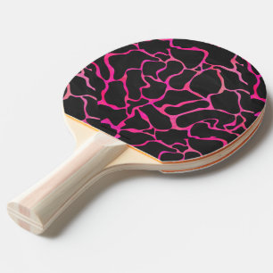 Giraffe Shock rosa och svart utskrift Pingisracket