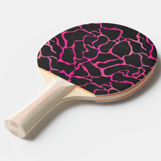 Giraffe Shock rosa och svart utskrift Pingisracket (Frontvinkel)