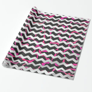 Giraffe Shock rosa och svart utskrift Presentpapper