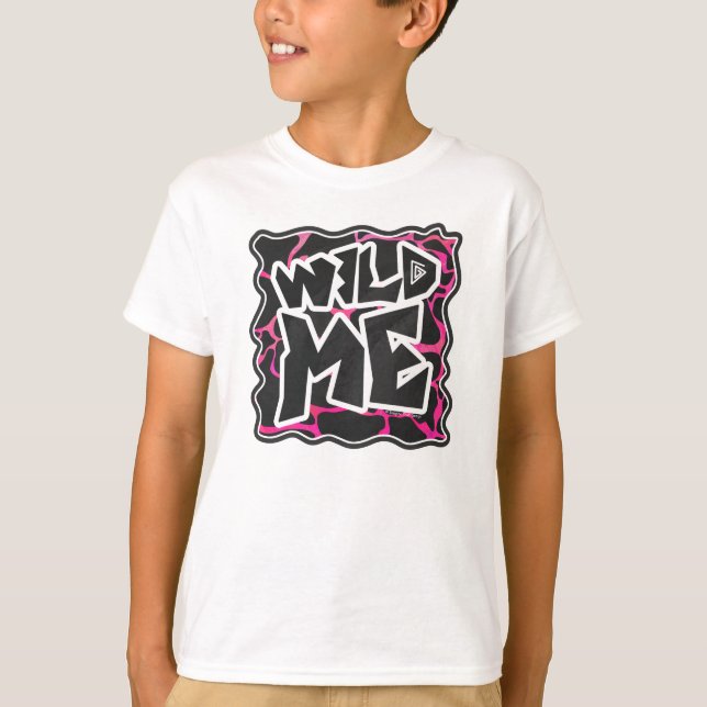 Giraffe Shock rosa och svart utskrift T-shirt (Framsida)