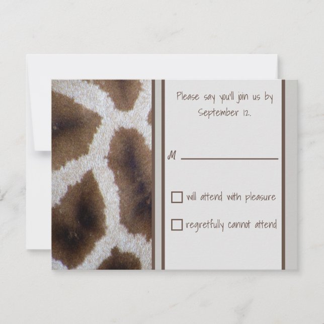 Giraffe Sighting Responcard OSA Kort (Framsida)