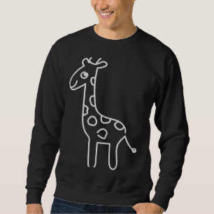 Giraffe Silhouette Wildlife Animal Cute Giraffe Lång Ärmad Tröja