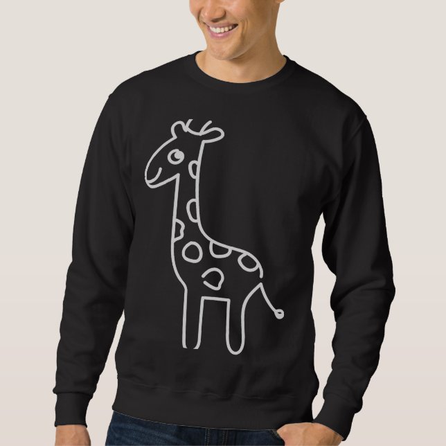 Giraffe Silhouette Wildlife Animal Cute Giraffe Lång Ärmad Tröja (Framsida)