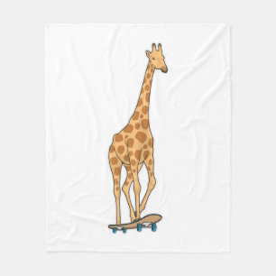 Giraffe Skater Skateboard Fleecefilt