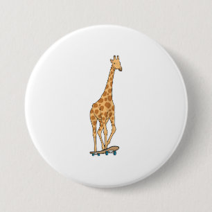 Giraffe Skater Skateboard Knapp