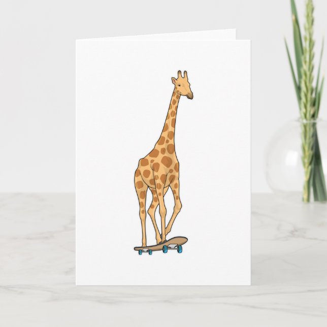 Giraffe Skater Skateboard Kort (Framsida)