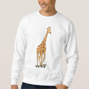 Giraffe Skater Skateboard Lång Ärmad Tröja