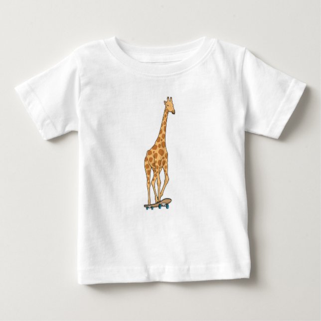 Giraffe Skater Skateboard T Shirt (Framsida)