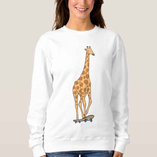 Giraffe Skater Skateboard T Shirt (Framsida)