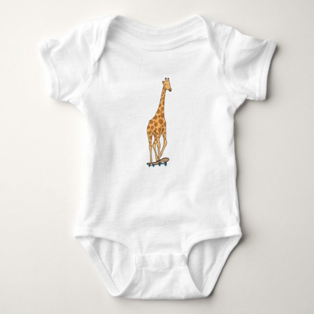 Giraffe Skater Skateboard T Shirt (Framsida)