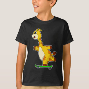 Giraffe Skater Skateboard T Shirt