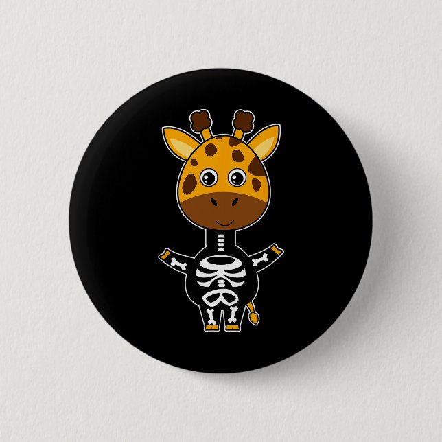 Giraffe Skeleton Xray Costume Cute Easy Halloween Knapp (Framsida)
