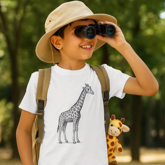 Giraffe Sketch Kids' Safari T Shirt (Skapare uppladdad)