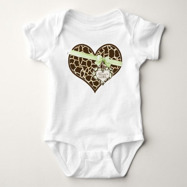 Giraffe Skin Mönster Ribbon Bow Flicka Creeper Tee Shirt (Framsida)