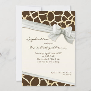 Giraffe Skin Mönster Ribbon n Bow Flicka Photo Meddelande