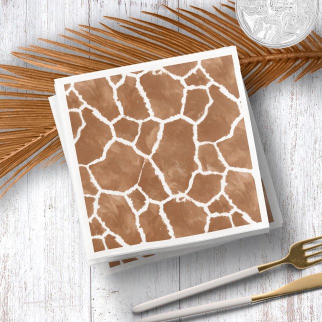 Giraffe Skin Mönster Saddle Brown ID1152 Pappersservett (Skapare uppladdad)
