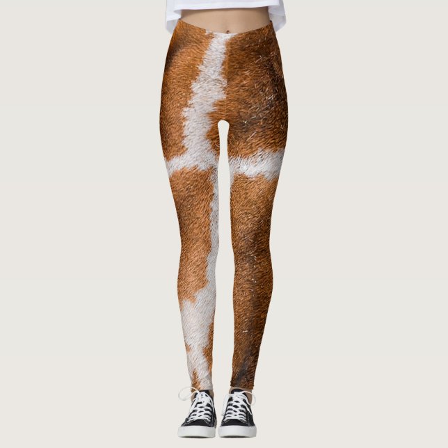Giraffe Skin: Realistiskt djur Struktur Leggings (Framsida)