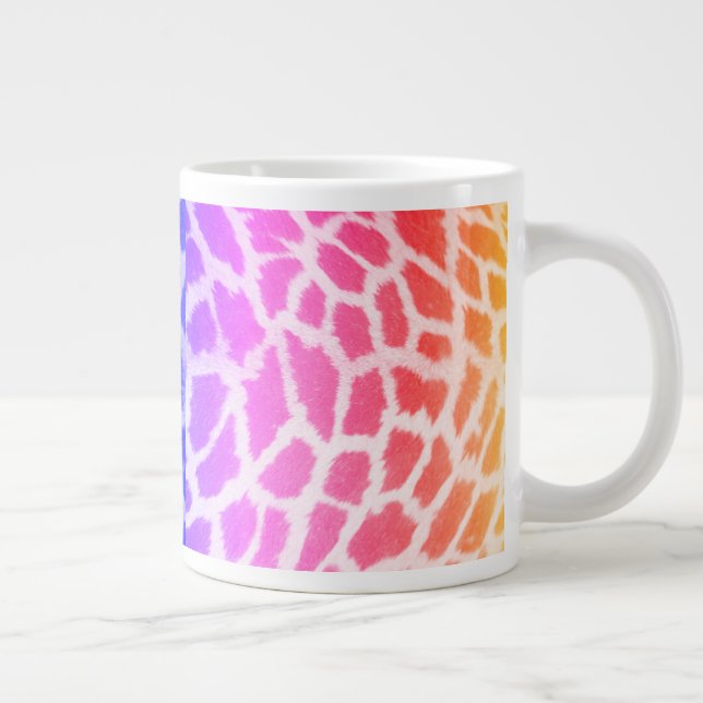 Giraffe Skin Struktur Rainbow Färg Mönster Jumbo Mugg (Höger)