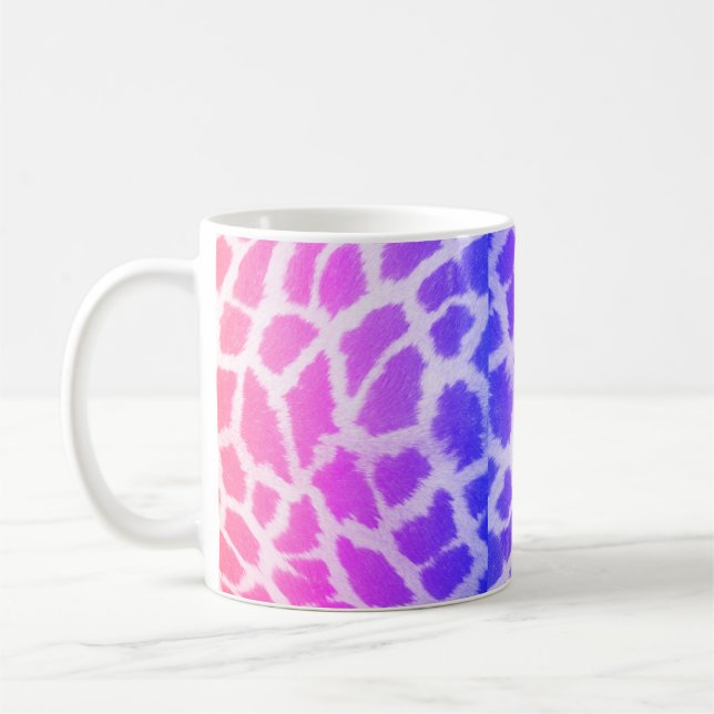 Giraffe Skin Struktur Rainbow Färg Mönster Kaffemugg (Vänster)