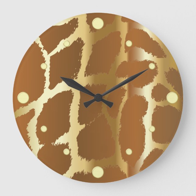 Giraffe Skin Wall Clock Stor Klocka (Framsida)