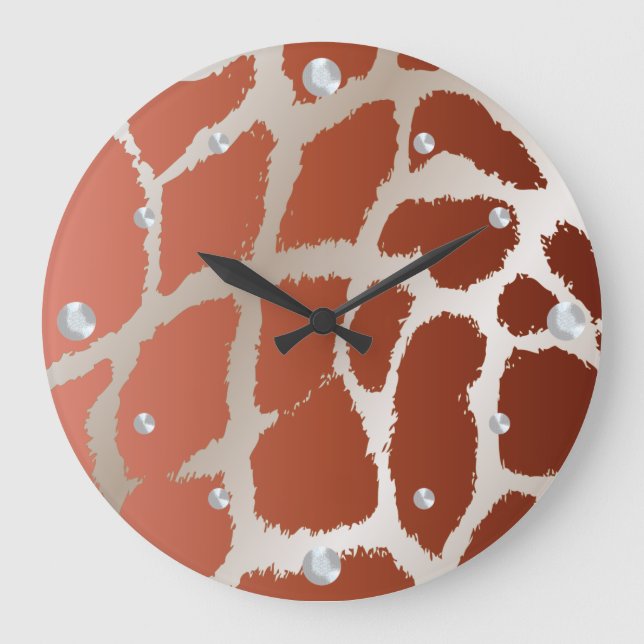 Giraffe Skin Wall Clock Stor Klocka (Framsida)
