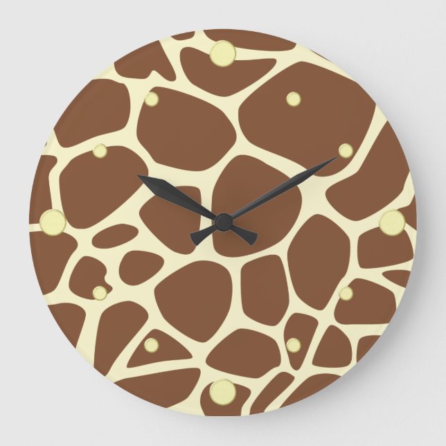 Giraffe Skin Wall Clock Stor Klocka (Framsida)