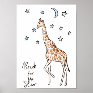 Giraffe Skriv ut "hit för stjärnan" Poster