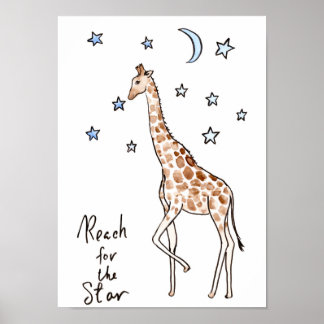 Giraffe Skriv ut "hit för stjärnan" Poster