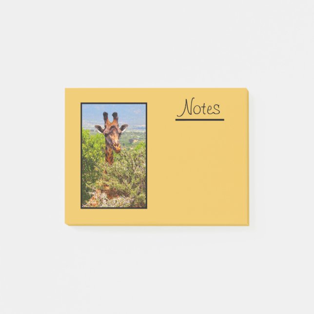 Giraffe slog huvudet ovanför Träd Post-it Block (Framsida)