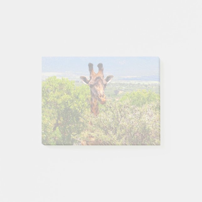 Giraffe slog huvudet ovanför Träd Post-it Block (Framsida)