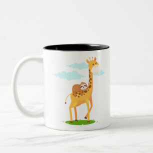 Giraffe Sloth - För barn Två-Tonad Mugg
