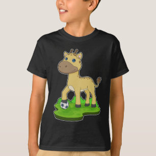 Giraffe Soccer-spelare T Shirt
