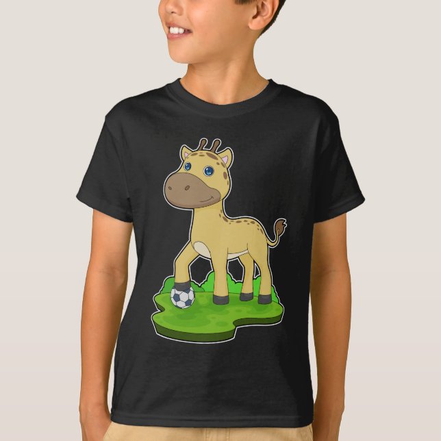 Giraffe Soccer-spelare T Shirt (Framsida)
