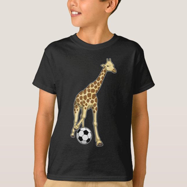 Giraffe Soccer-spelare T Shirt (Framsida)