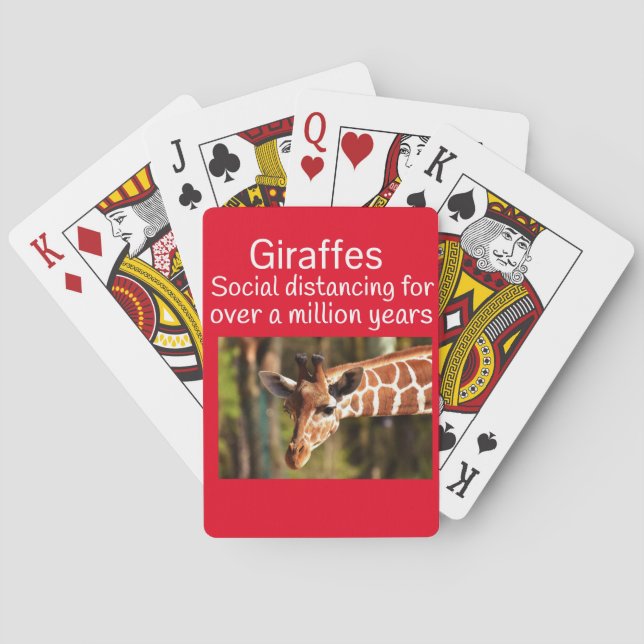 Giraffe Social Avstånd sex fötter av Funnycomb Casinokort (Baksidan)