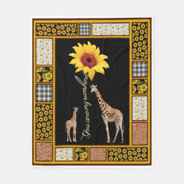 Giraffe Solros du är min solsken Fleecefilt