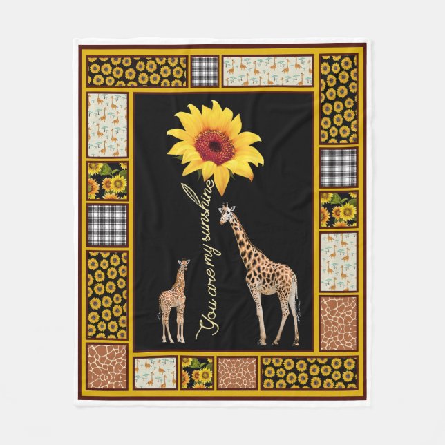 Giraffe Solros du är min solsken Fleecefilt (Framsidan)