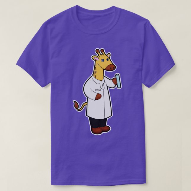 Giraffe som Doktor med provrör T Shirt (Design framsida)