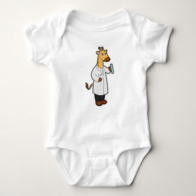 Giraffe som Doktor med provrör T Shirt (Framsida)