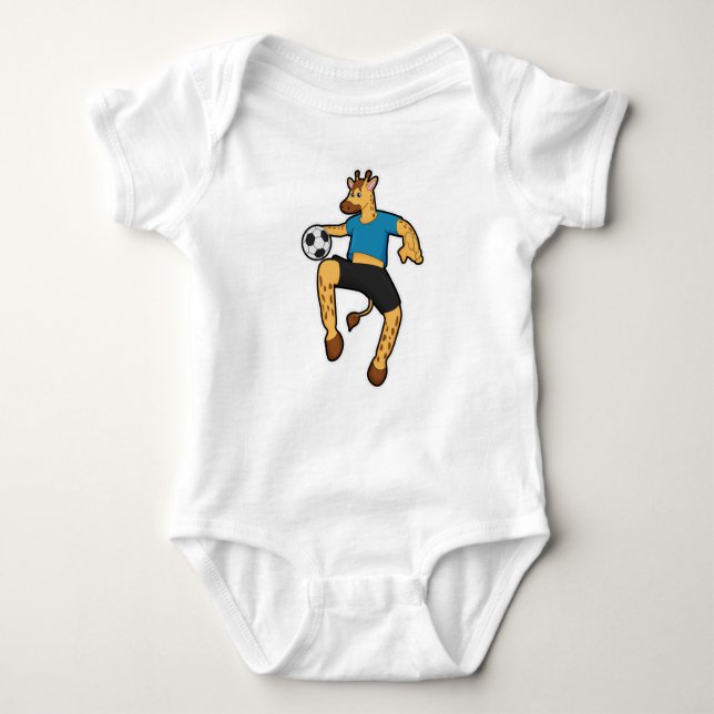 Giraffe som fotbollsspelare med fotboll t shirt (Framsida)