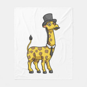 Giraffe som gentleman med Hat, Tie och Mustache Fleecefilt