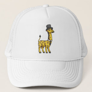 Giraffe som gentleman med Hat, Tie och Mustache Keps