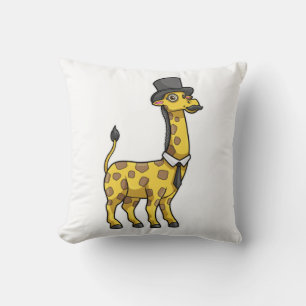 Giraffe som gentleman med Hat, Tie och Mustache Kudde