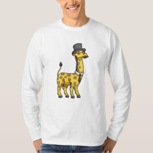 Giraffe som gentleman med Hat, Tie och Mustache T Shirt