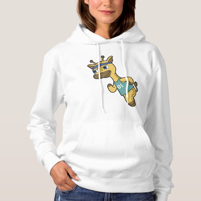Giraffe som Joggare vid körning med huvudband T Shirt (Framsida)