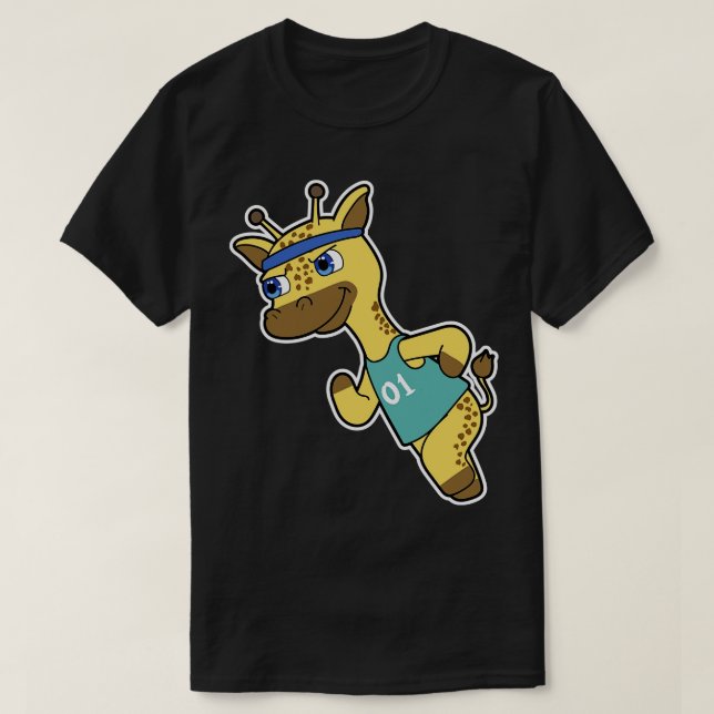 Giraffe som Joggare vid löpning med huvud T Shirt (Design framsida)