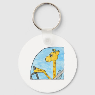 Giraffe som kör bil. nyckelring