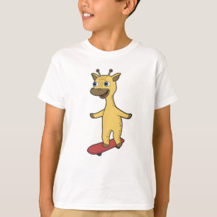 Giraffe som Skater med Skateboard T Shirt