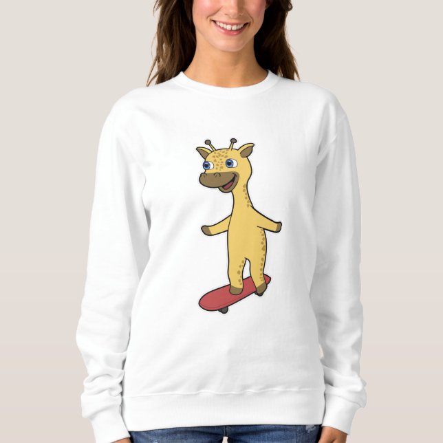 Giraffe som Skater med Skateboard T Shirt (Framsida)