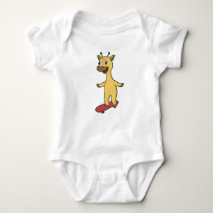 Giraffe som Skater med Skateboard T Shirt